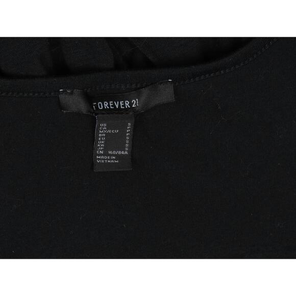 FOREVER 21 Chic Black Skater Dress Puff Sleeve S - Picture 5 of 5